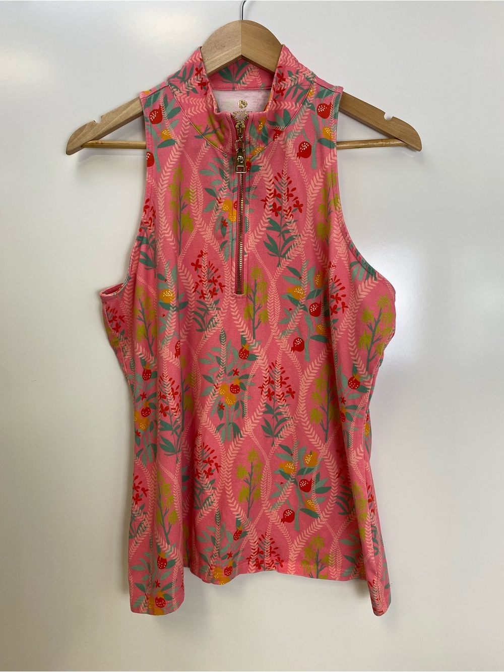 Spartina 449 Floral Zip Mock Neck Tank
